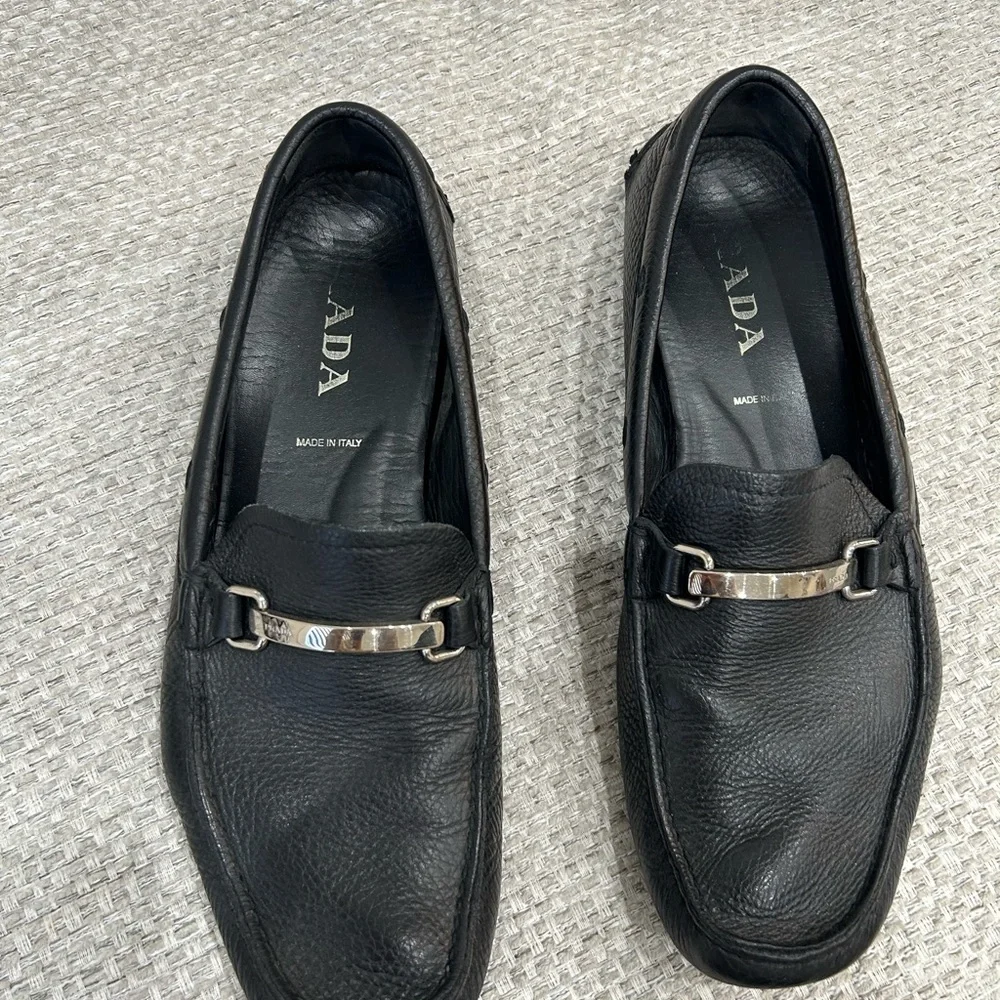 Men’s Prada Size 8.5 Black Driver Shoe - Picture 2 of 6